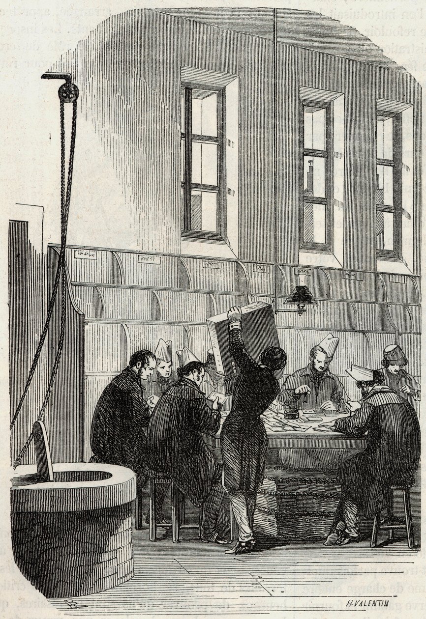 المشاركات: فرز الرسائل للأقسام والخارج - نقش في "Tableau-de-Paris" بقلم إدموند تيكسير 1852 بواسطة المدرسة الفرنسية