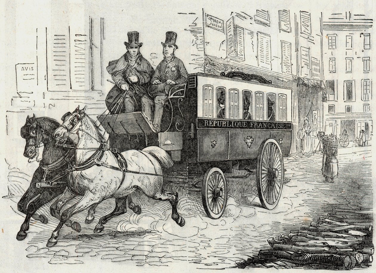 المشاركات: omnibus ساعي البريد - نقش في "Tableau-de-Paris" بقلم إدموند تيكسير 1852 بواسطة المدرسة الفرنسية