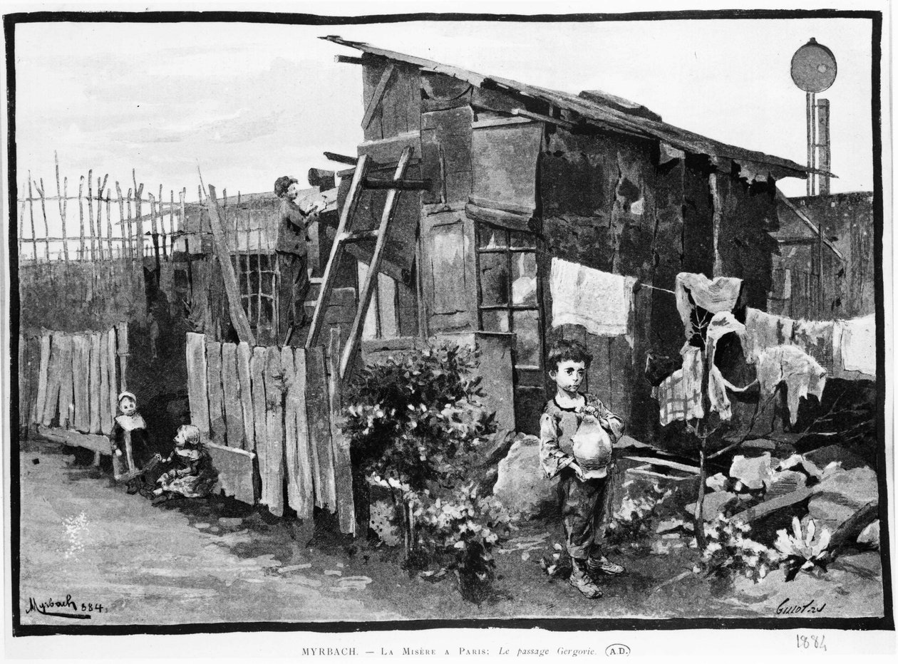 الفقر في باريس: الأحياء الفقيرة ، مرور جيرجوفي. 1884. الكتاب المقدس. ديس آرت ديكو. بواسطة المدرسة الفرنسية