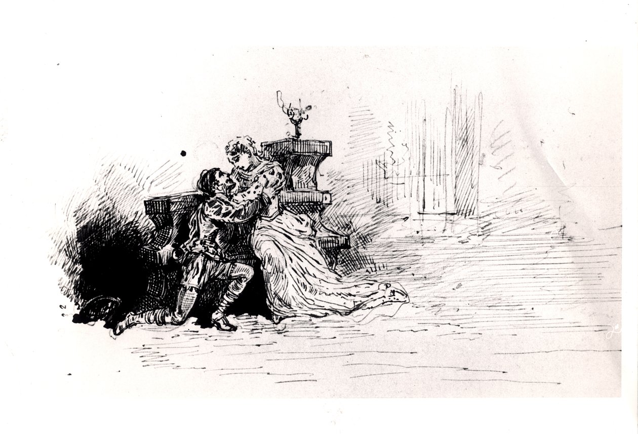 كتيب إنتاج لـ Ruy Blas (1838) بقلم فيكتور هوغو (1802-85) ، 1880 (قلم وحبر على ورق) بواسطة المدرسة الفرنسية