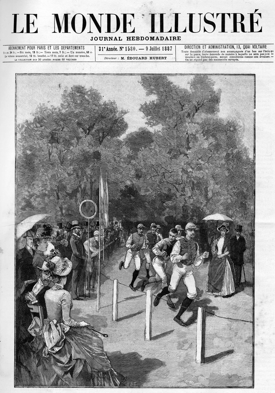 سباق نادي السباق في Bois de Boulogne عام 1887. بواسطة المدرسة الفرنسية