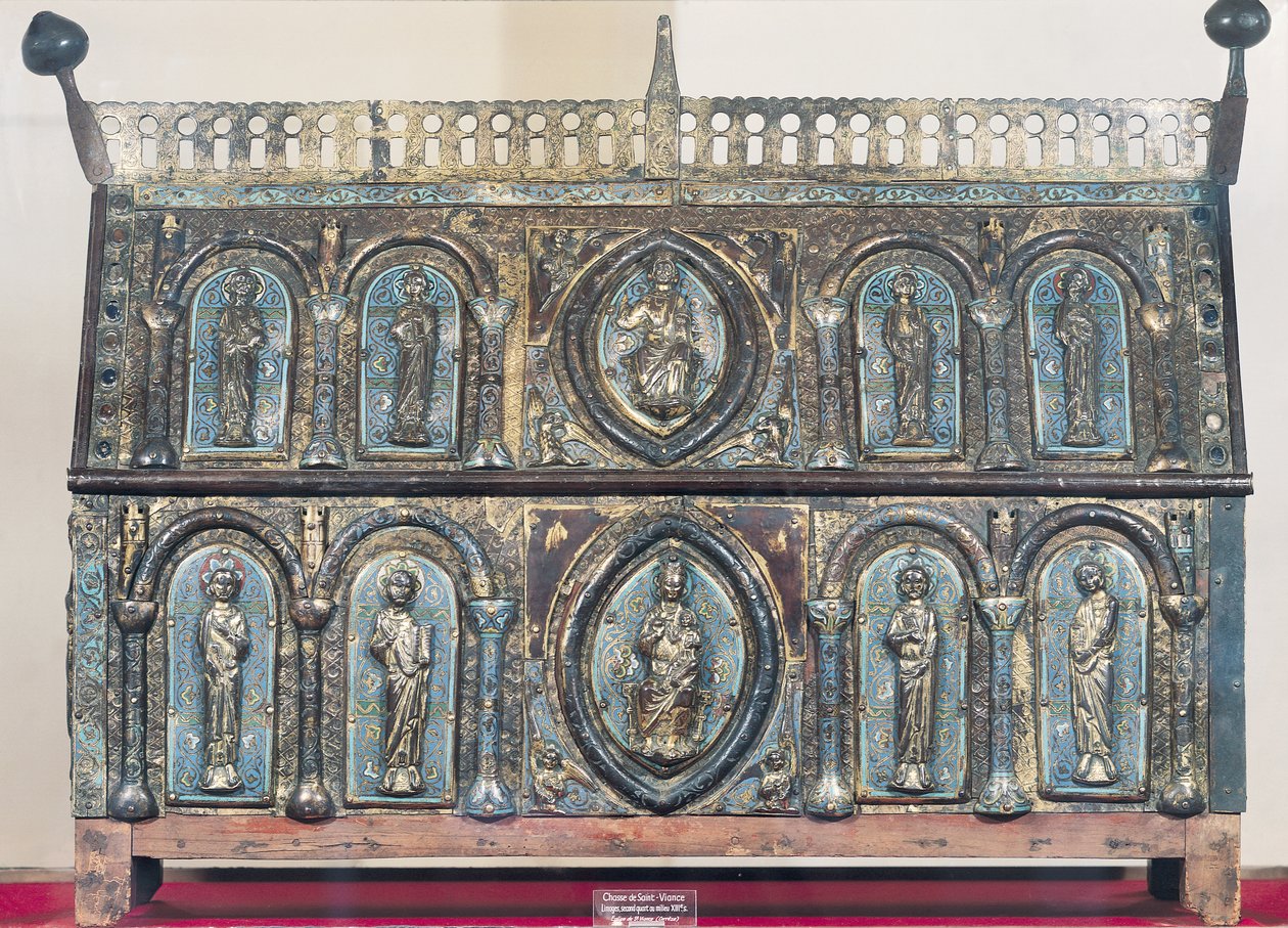 الخزانة الرسمية لسانت فينس ، مدرسة الليموزين ، c.1230-50 (نحاس مطلي بالذهب ومينا شامبليف) بواسطة المدرسة الفرنسية
