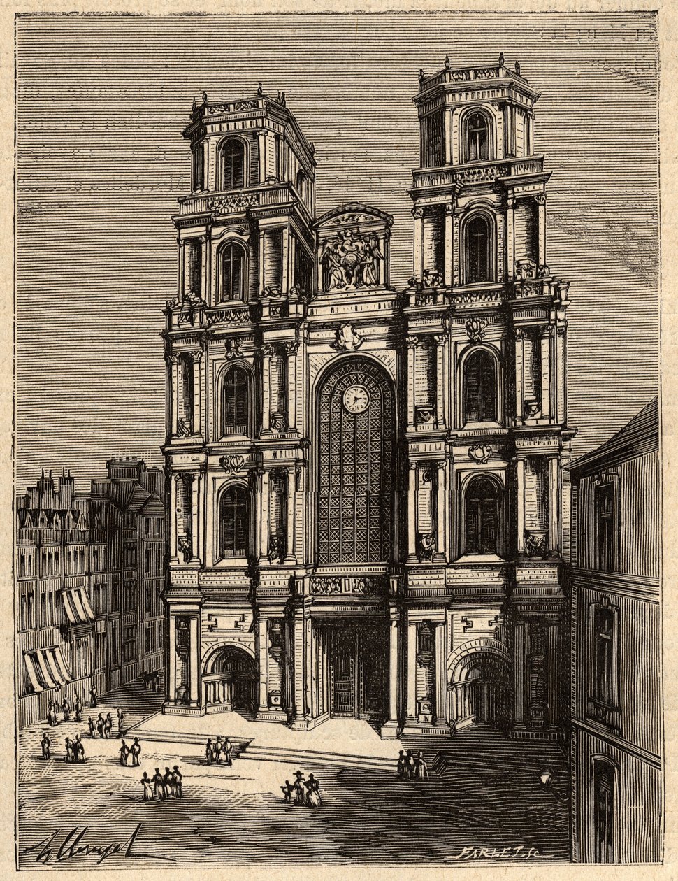 Rennes - La Cathedrale Saint Pierre - - نقش في "" PATRIE - صورة وصف مقتضب لفرنسا في 6 مجلدات بواسطة LUCIEN HUARD - نهاية القرن التاسع عشر بواسطة المدرسة الفرنسية