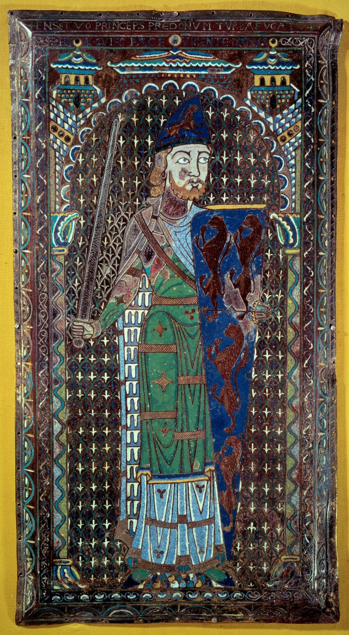 تمثيل Geoffroi V (Geoffroy) Le Bel Plantagenet (Comte du Maine et d'Anjou ، دوق نورماندي) (1113-1151) لوحة خطيرة بالبريد الإلكتروني. 1151. متحف تيسي. لو مان بواسطة المدرسة الفرنسية