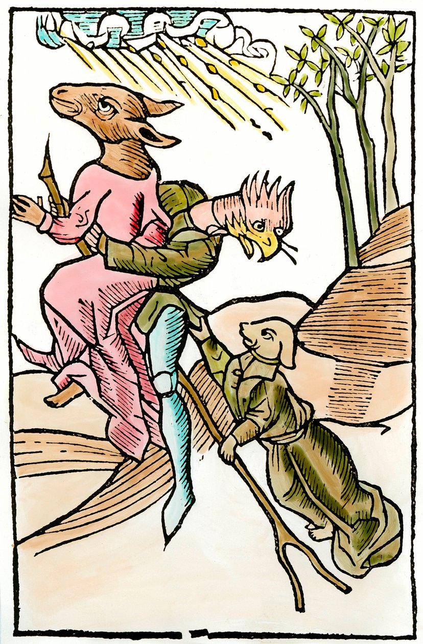تمثيلات الشياطين والعرجيات مأخوذة من تجارة علم الشياطين "De lamiis et phitonicis mulieribus" (Des witches et des devineresses) بواسطة Ulrich Molitor تحريرها بواسطة Johan Pruss (نشط حوالي 1488-1493). 1499. باريس. الفنون الزخرفية بواسطة المدرسة الفرنسية