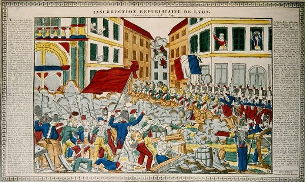 التمرد الجمهوري في ليون ، من 9 إلى 14 أبريل 1834 بواسطة المدرسة الفرنسية