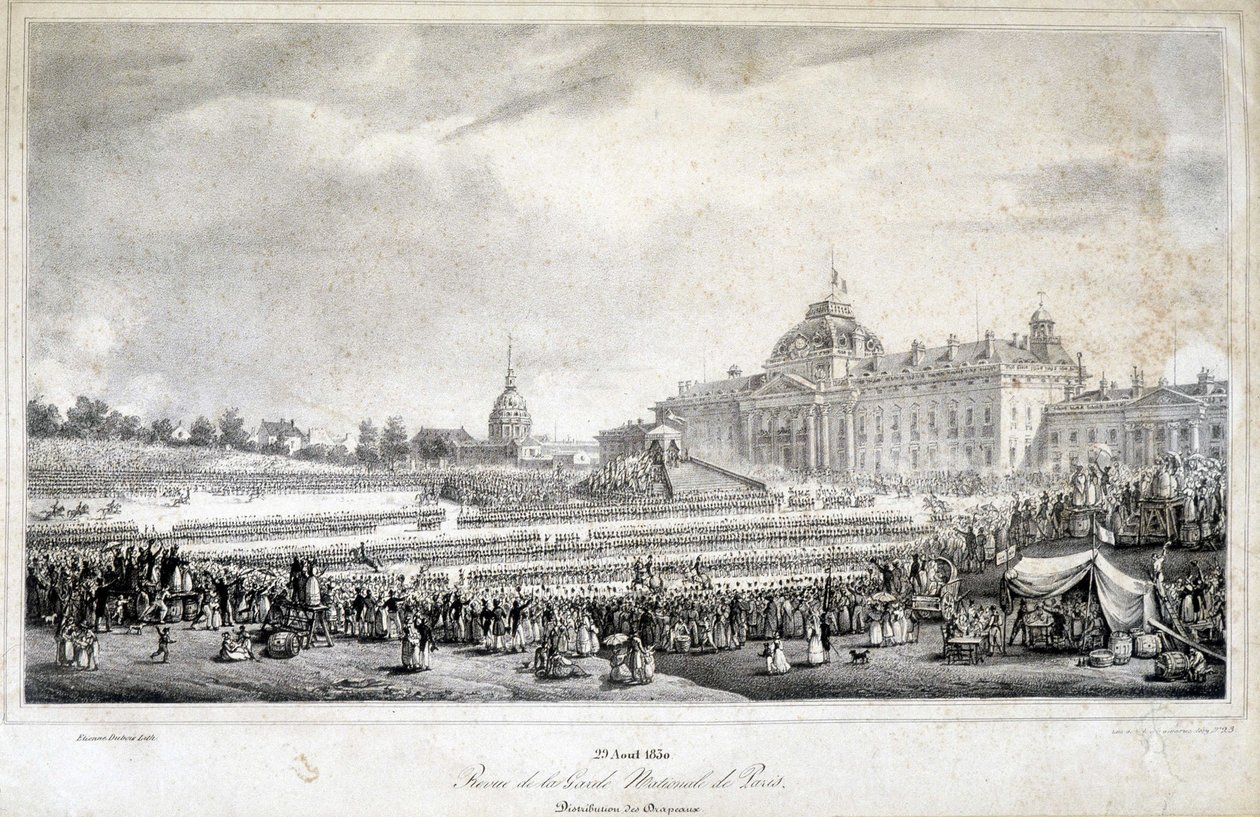 Revue de la garde nationale de Paris on 29/4/1830. بواسطة المدرسة الفرنسية