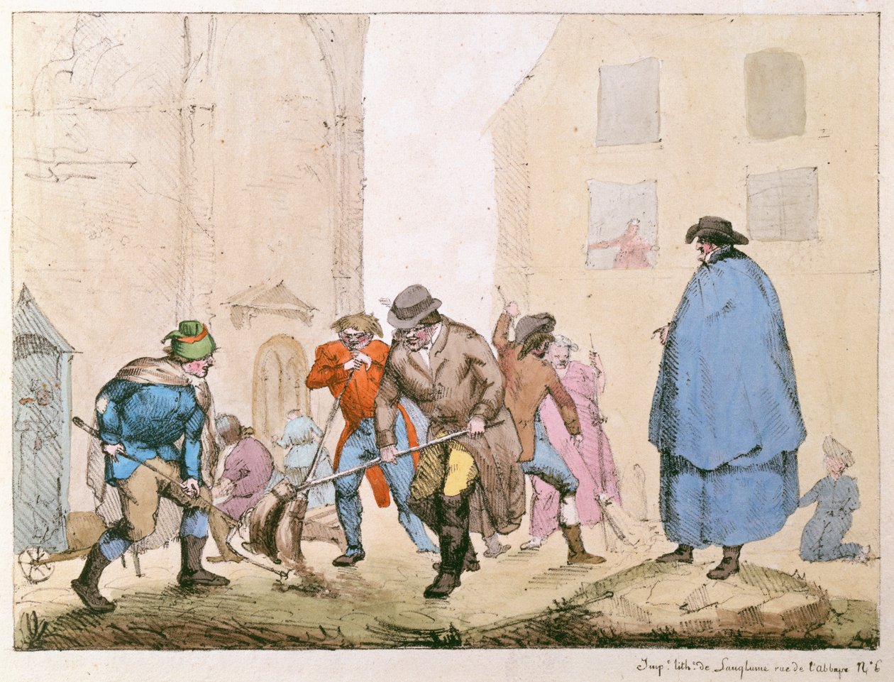 كاسحات الطريق في باريس ، c.1820 بواسطة المدرسة الفرنسية