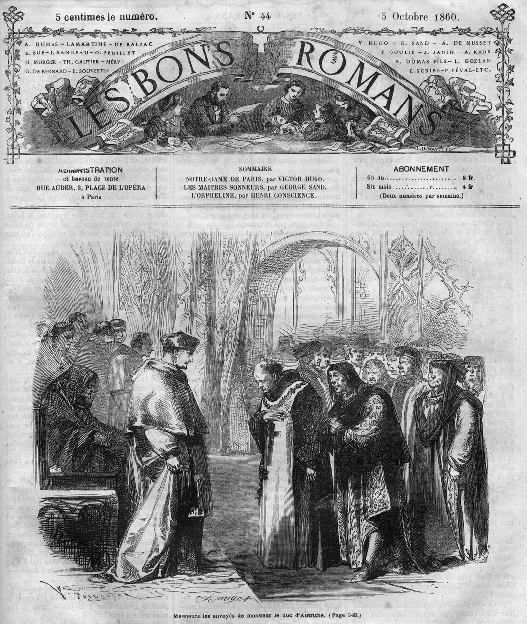 المسلسل الروماني: "" نوتردام دي باريس "لفيكتور هوغو (1802-1885). نقش في "" Les bons romances "" بواسطة المدرسة الفرنسية