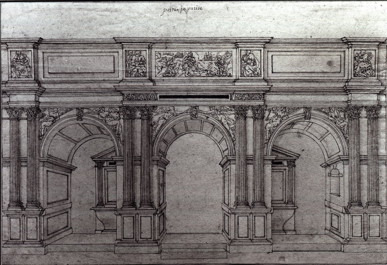 شاشة Rood للكنيسة Saint-Germain-lAuxerrois من تصميم بيير ليسكوت (1515-78) بواسطة المدرسة الفرنسية