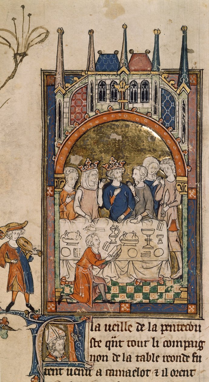 Royal 14 E. III، f.89، King Arthur