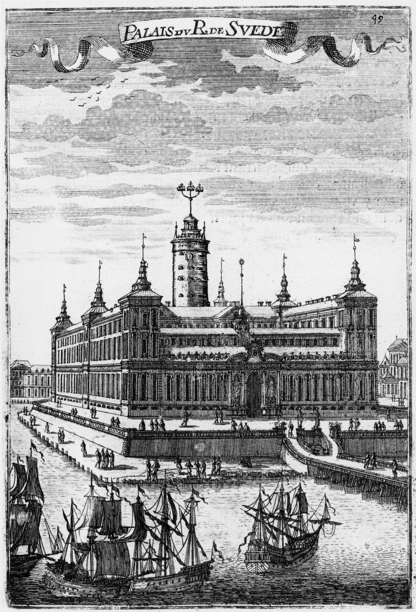 القصر الملكي في ستوكهولم ، توضيح من وصف de lUnivers بقلم Allain Manesson Mallet (1630-1706) منشور باريس ، 1683 بواسطة المدرسة الفرنسية