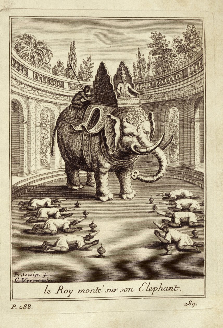 الفيلة الملكية ، من Voyage du Siam des Peres Jesuites بقلم جاي تاكارد ، 1688 بواسطة المدرسة الفرنسية