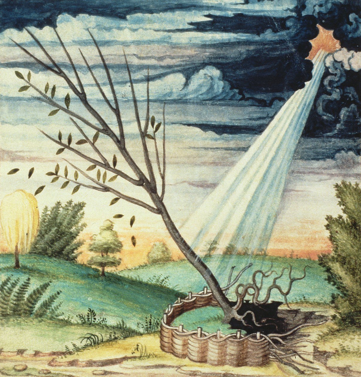 SMM2 p.17 Storm ، من مسرح des Vices et Vertus ، بقلم جان فان دير نوت (c.1539-95) بواسطة المدرسة الفرنسية