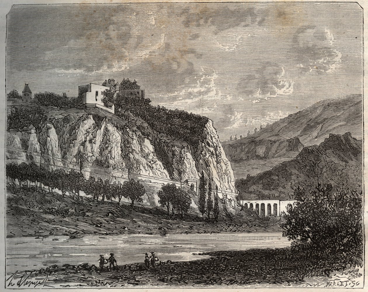 Saint-Paul-en-Cornillon (Saint Paul en Cornillon) - Loire ، في منطقة Rhone-Alpes - نقش في "La France illustree: الجغرافيا والتاريخ والإدارة الإحصائية" بقلم V.-A. الشعير براون. 1884 بواسطة المدرسة الفرنسية