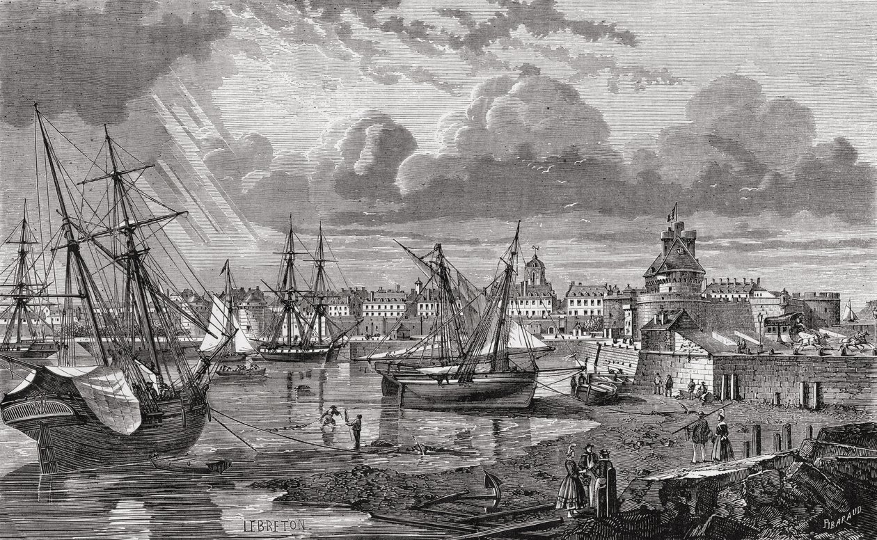 سانت مالو في القرن الثامن عشر ، من "تاريخ الثورة الفرنسية" لوي بلانك (1811-1882) بواسطة المدرسة الفرنسية
