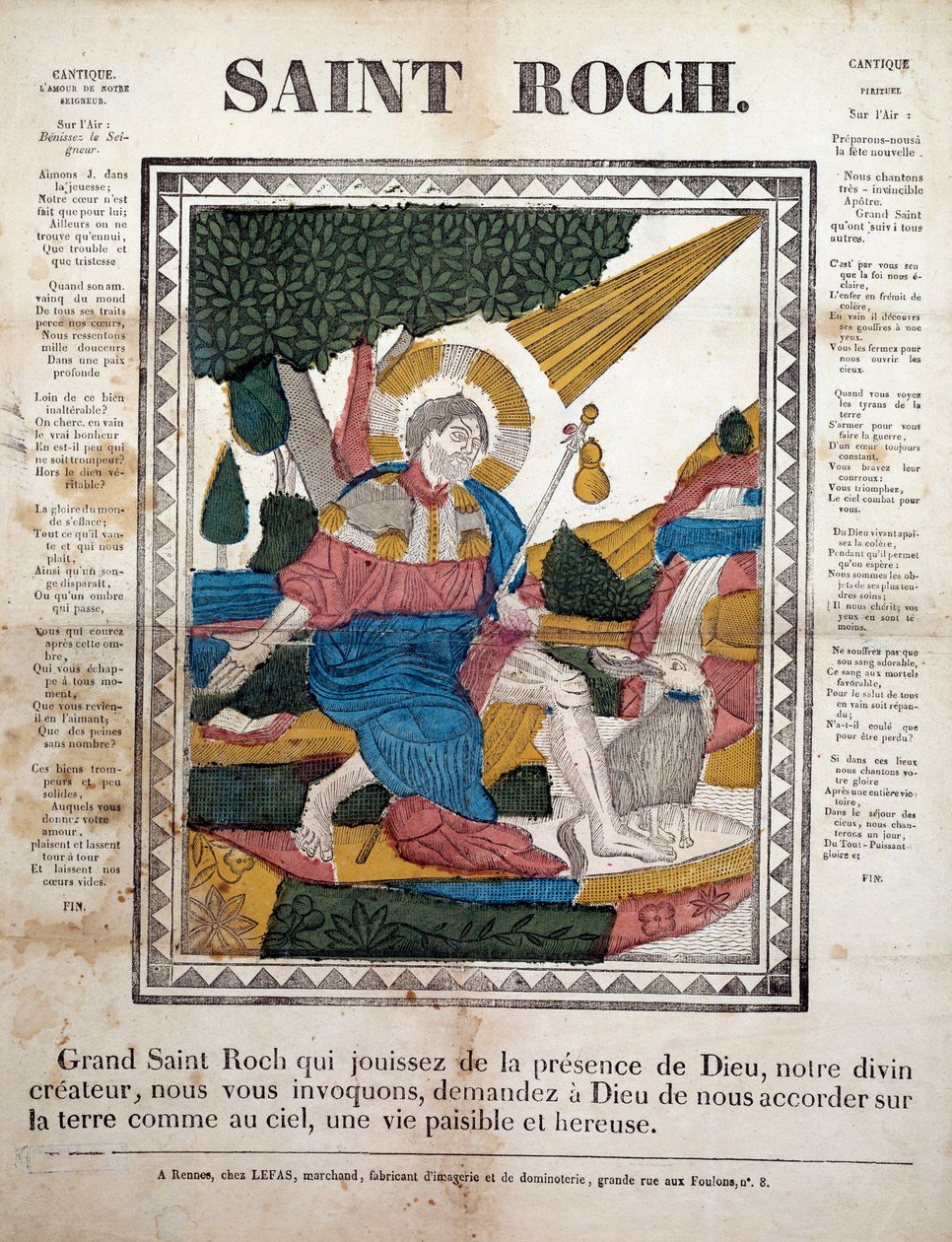 سانت روش. نقش ، صور لرين (1825). كول ، فيران. بواسطة المدرسة الفرنسية
