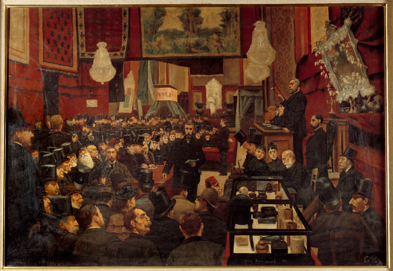 Sale at the Encheres in the 19th century Anonymous painting of the French School. بواسطة المدرسة الفرنسية
