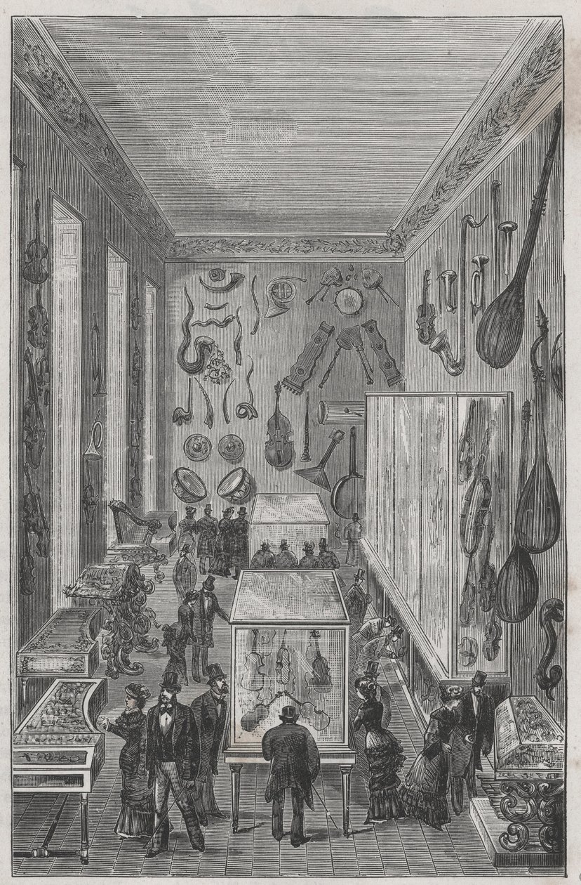 Salle du Musee du Conservatoire national de musique de Paris - نقش في "Sciences à la range de tous - الفيزياء والكيمياء الشعبية" بواسطة Alexis Clerc - نهاية القرن التاسع عشر - مجموعة خاصة بواسطة المدرسة الفرنسية