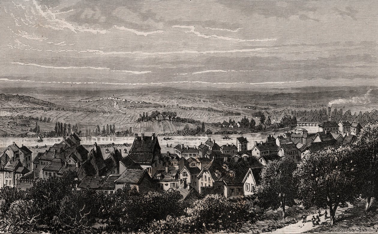 Sarreguemines - موزيل - نقش في "فرنسا اللامعة: الجغرافيا والتاريخ والإدارة الإحصائية" بواسطة VA Malt-Brown. 1884 بواسطة المدرسة الفرنسية