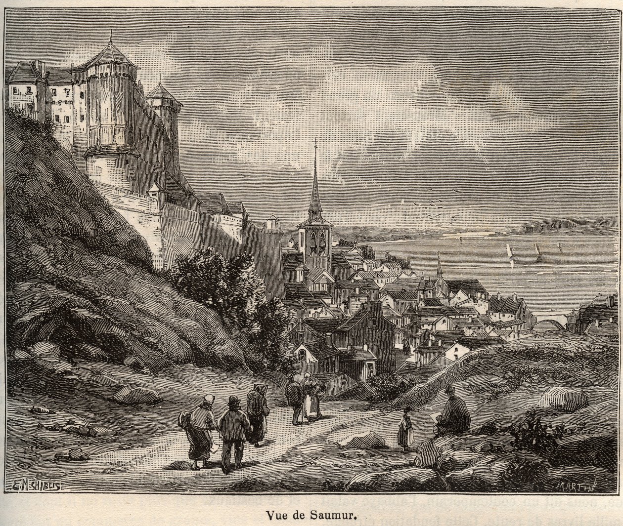 قسم Saumur في ولاية مين إي لوار ، في المنطقة Pays de la Loire - نقش في "France illustree: الجغرافيا والتاريخ والإدارة الإحصائية" بقلم V.-A. الشعير براون. 1884 بواسطة المدرسة الفرنسية