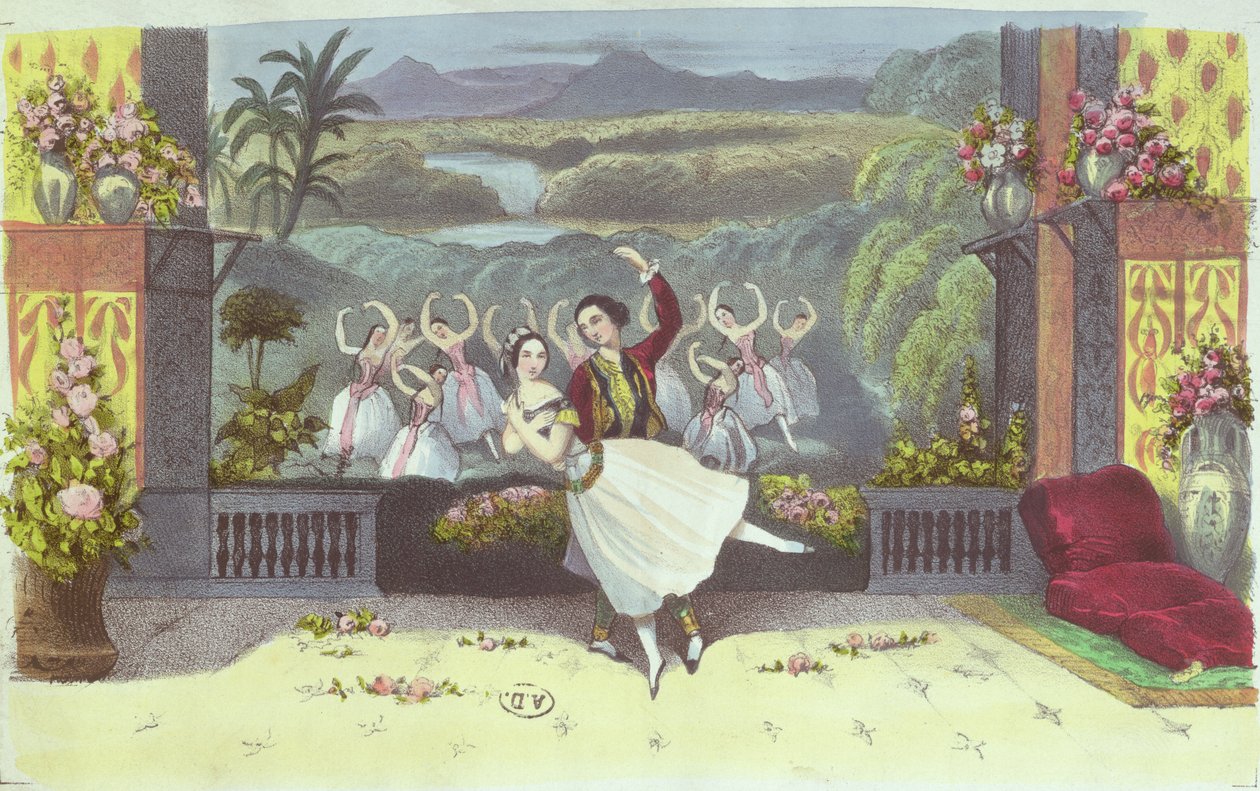 مشهد من La Peri بواسطة Jean Coralli (1779-1854) و Theophile Gautier (1811-72) 1843 بواسطة المدرسة الفرنسية