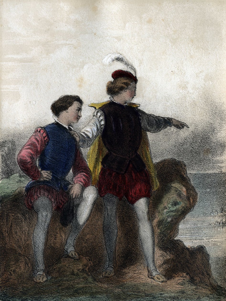 يرى؟ قال غوستاف واسا (Gustave I Vasa: 1495 - 1560) لـ Sturce ، حيث أظهر له النقطة السوداء في الأفق (الأسطول الدنماركي لكريستيان الثاني ذاهب إلى السويد) - في "" الأطفال اللامعون - حكايات تاريخية "" لمدام أوجيني فوا بواسطة المدرسة الفرنسية