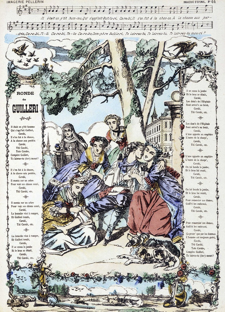 Sheet music for the song “” Ronde de Guilleri”” - image of Epinal بواسطة المدرسة الفرنسية