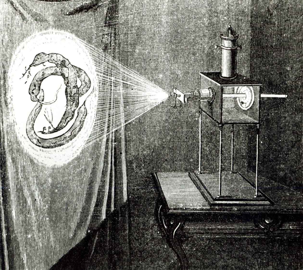 المجهر الشمسي ، من Les Grandes Inventions Anciennes et Modernes بقلم لويس فيغير (1819-1894) ، باريس ، 1861 بواسطة المدرسة الفرنسية