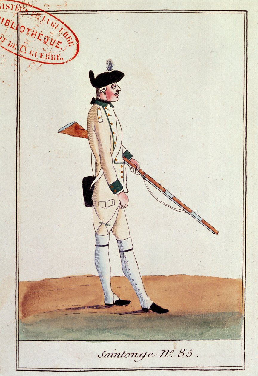 جندي الفوج 85 دي Saintonge ، c.1780 بواسطة المدرسة الفرنسية