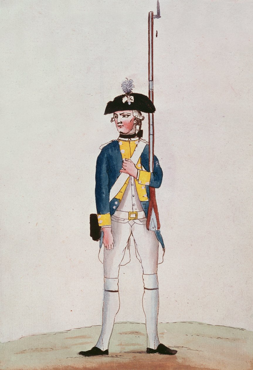 جندي فوج رويال دو بونت ، c.1780 بواسطة المدرسة الفرنسية