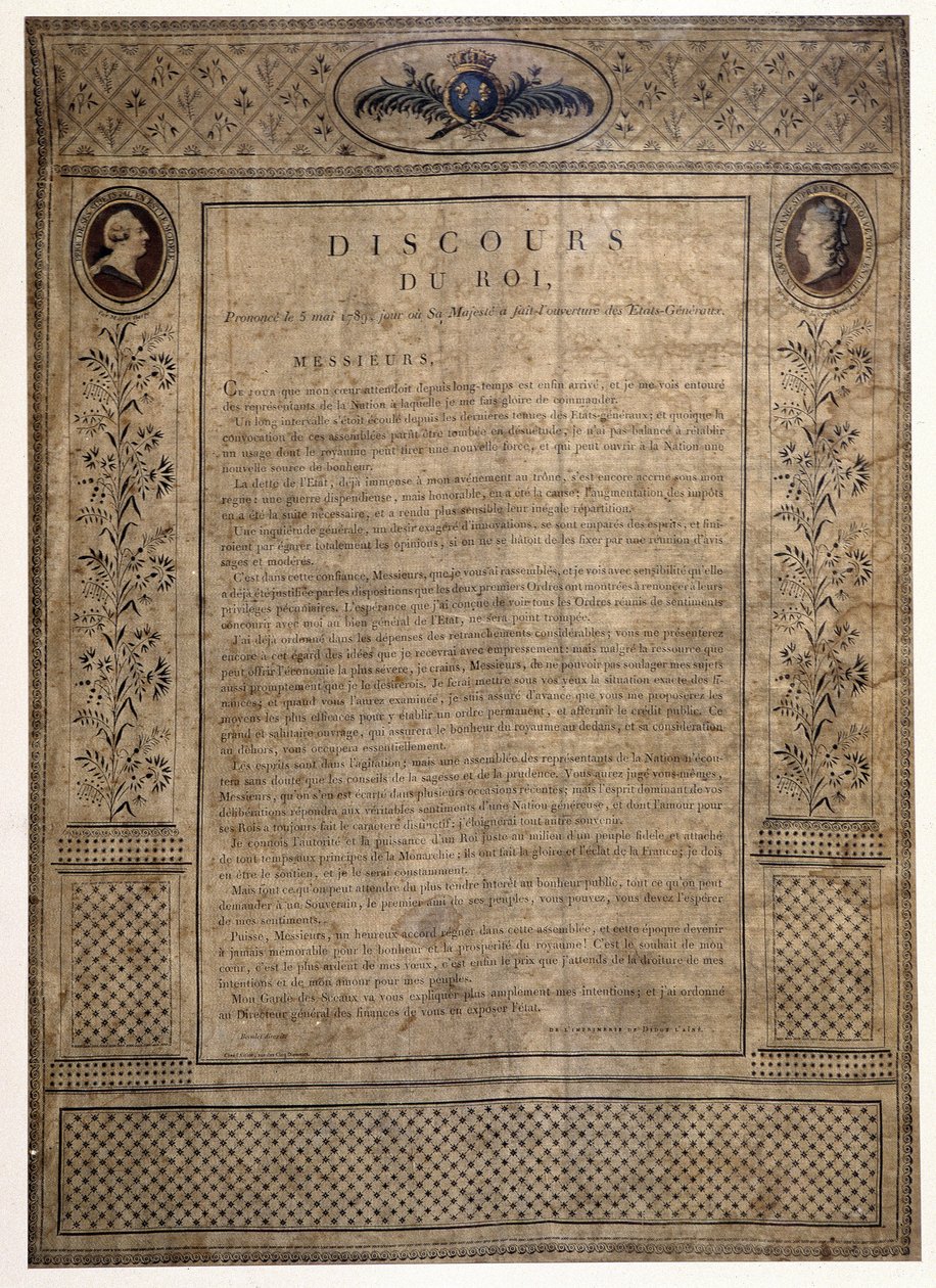 Speech of the King for the Opening of the Estates General, May 5 بواسطة المدرسة الفرنسية
