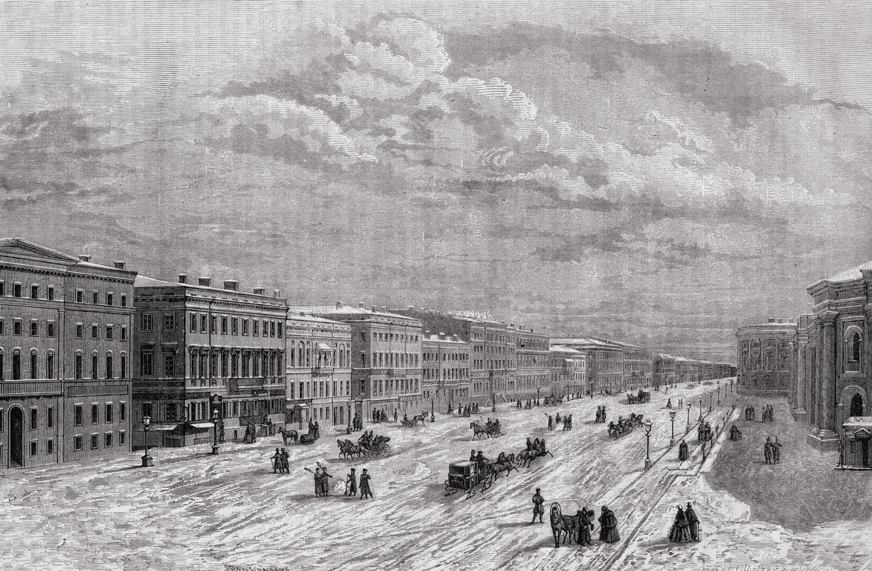 سانت بطرسبرغ ، روسيا عام 1794 ، من "هيستوار دو لا ريفولونس فرانسيس" بقلم لويس بلانك (1811-1882) نقشها أدولف فرانسوا بانيميكر (م 1822) 1847-62 بواسطة المدرسة الفرنسية