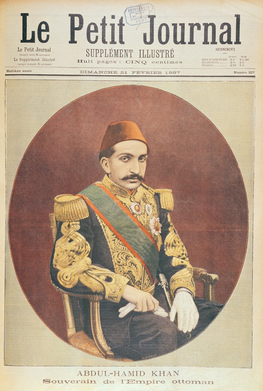 سلطان عبد الحميد خان الثاني (1842-1918) ملك الإمبراطورية العثمانية ، من لو بيتيت جورنال ، 21 فبراير 1897 بواسطة المدرسة الفرنسية