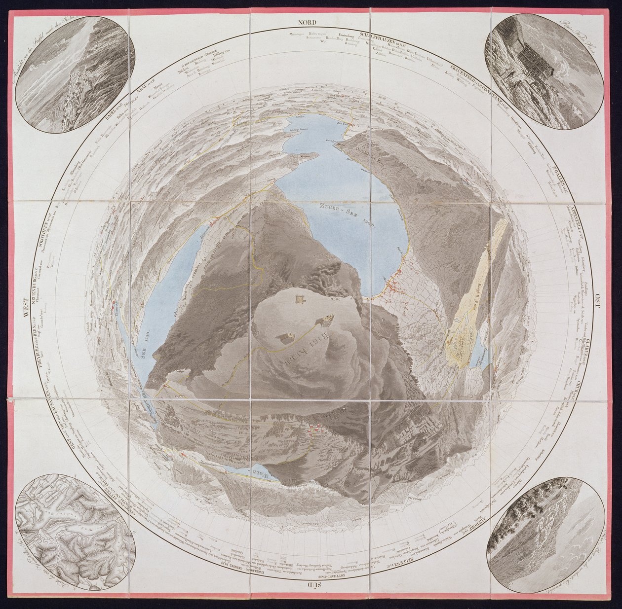 قمة كولم ، مونت ريجي ، من Guide des Voyageurs sur le Mont Rigi ، بواسطة العقيد Pfyffer de Wyer ، تم نشره عام 1823 (نقش ملون باليد) بواسطة المدرسة الفرنسية