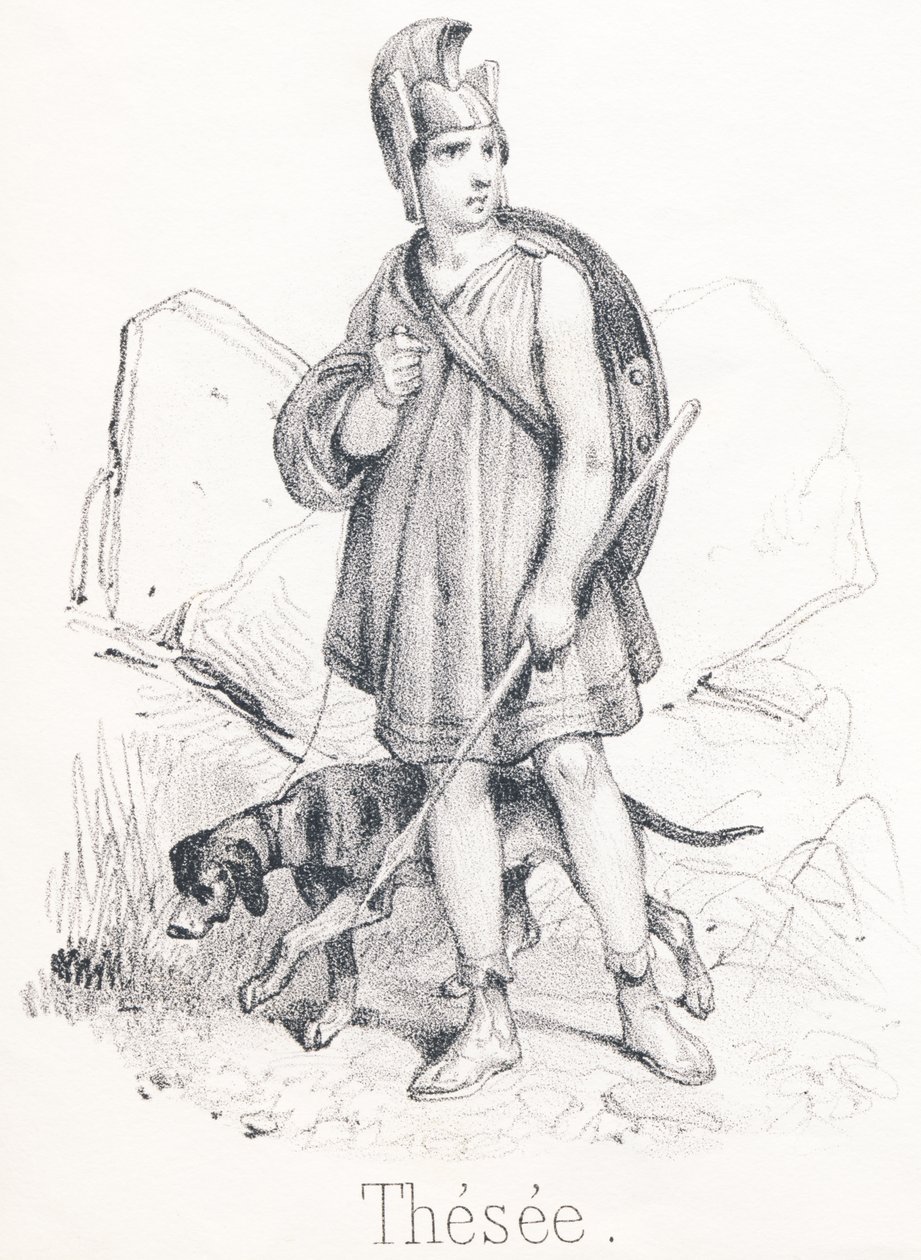 T Thesee: ابن Egee ، ملك أثينا و Aethra قام بإنقاذ أثينا من وحش يسمى Minotaur بواسطة المدرسة الفرنسية
