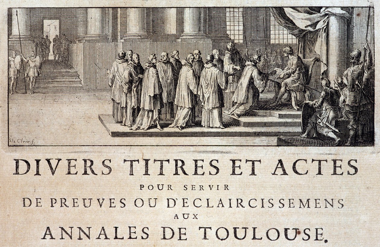 Taking possession of the City and the Count of Toulouse by the emissaries of King Philip III in 1271 in “Annales de la ville de Toulouse” by Germain de Lafaille, Toulouse بواسطة المدرسة الفرنسية