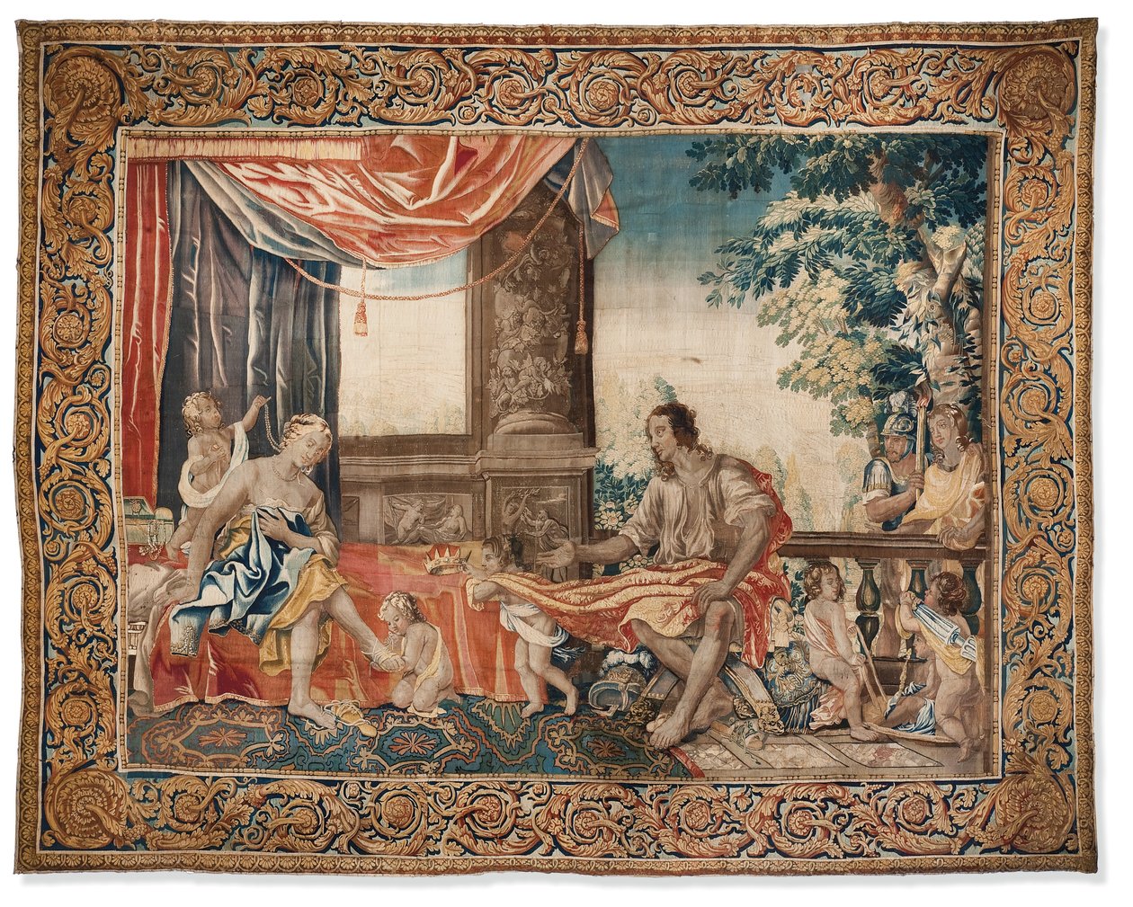 نسيج من سلسلة "نساء من العصور القديمة مصور" حوالي عام 1645 (صوف وحرير) بواسطة المدرسة الفرنسية