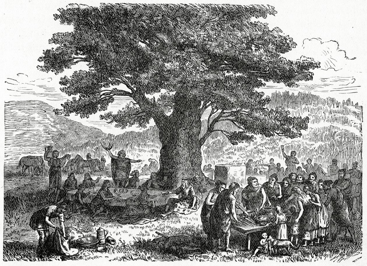 الجرمان يستمتع بعطلة ، 1882 (نقش الخشب) بواسطة المدرسة الفرنسية