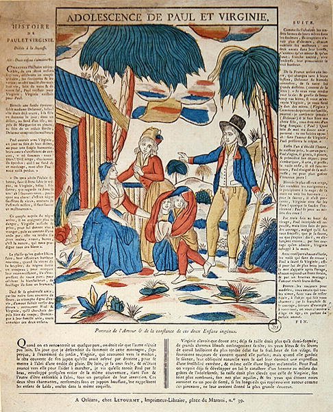 Adolescence of Paul and Virginie (نقش ملون) بواسطة المدرسة الفرنسية