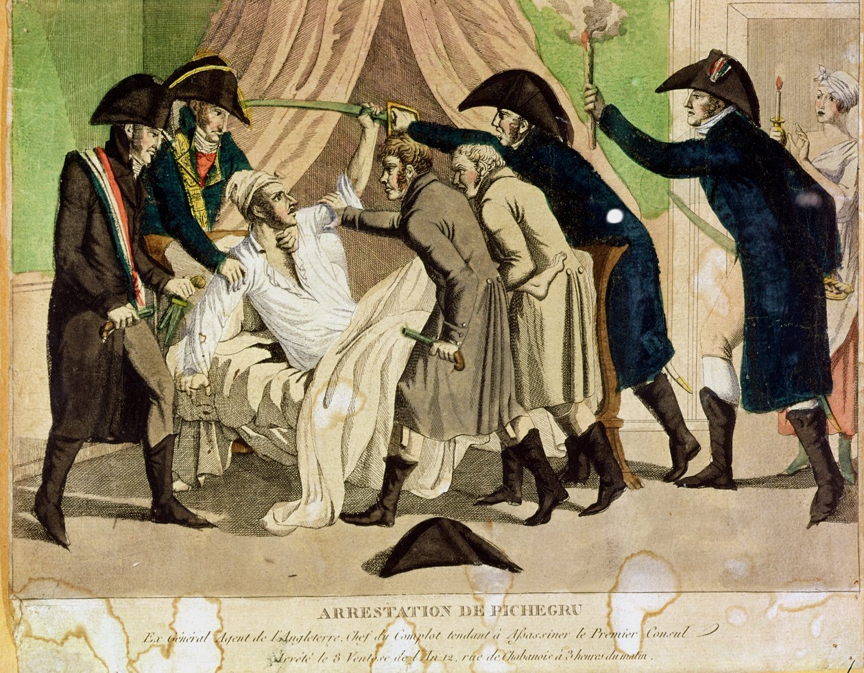 اعتقال الجنرال تشارلز بيشغرو (1761-1804) أوائل القرن التاسع عشر بواسطة المدرسة الفرنسية