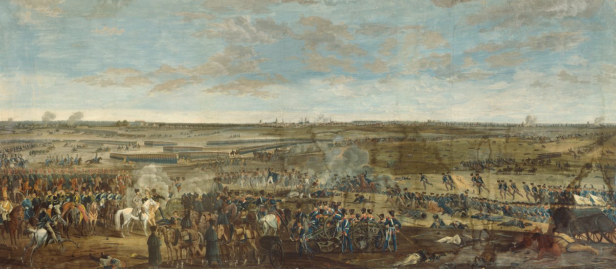 معركة لايبزيغ ، 18 Ocober 1813 (انظر 161783 لمزيد من التفاصيل) بواسطة المدرسة الفرنسية