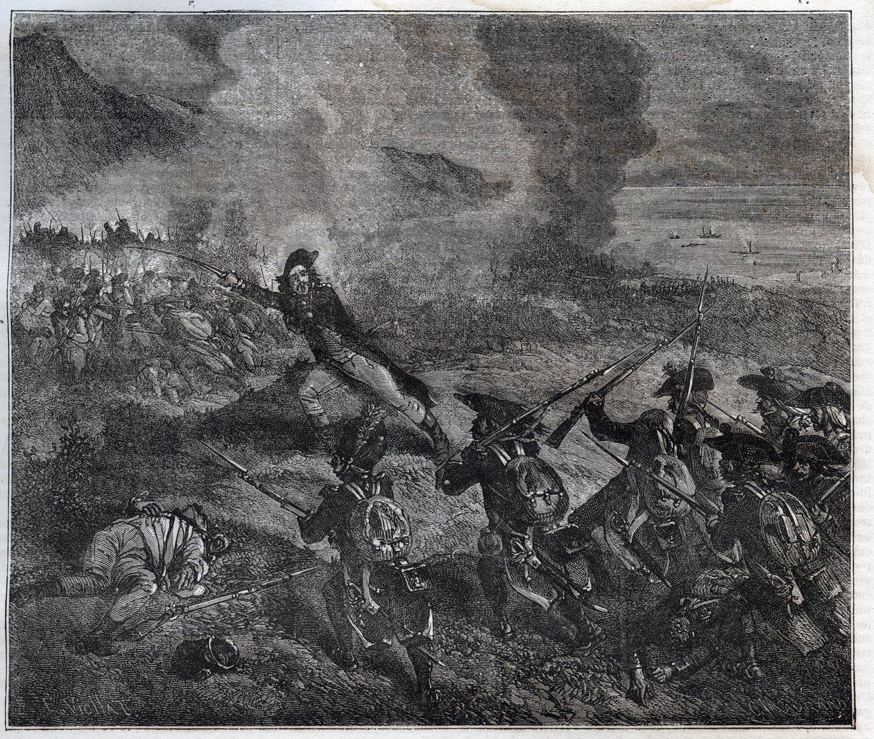 وقعت معركة لوانو في 23-24 نوفمبر 1795 أثناء حرب التحالف الأول - موسوعة وطنية جديدة بقلم موريس لا شارست - 1870 - بواسطة المدرسة الفرنسية