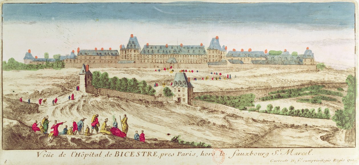 The Bicetre Asylum in Paris، 1710 بواسطة المدرسة الفرنسية