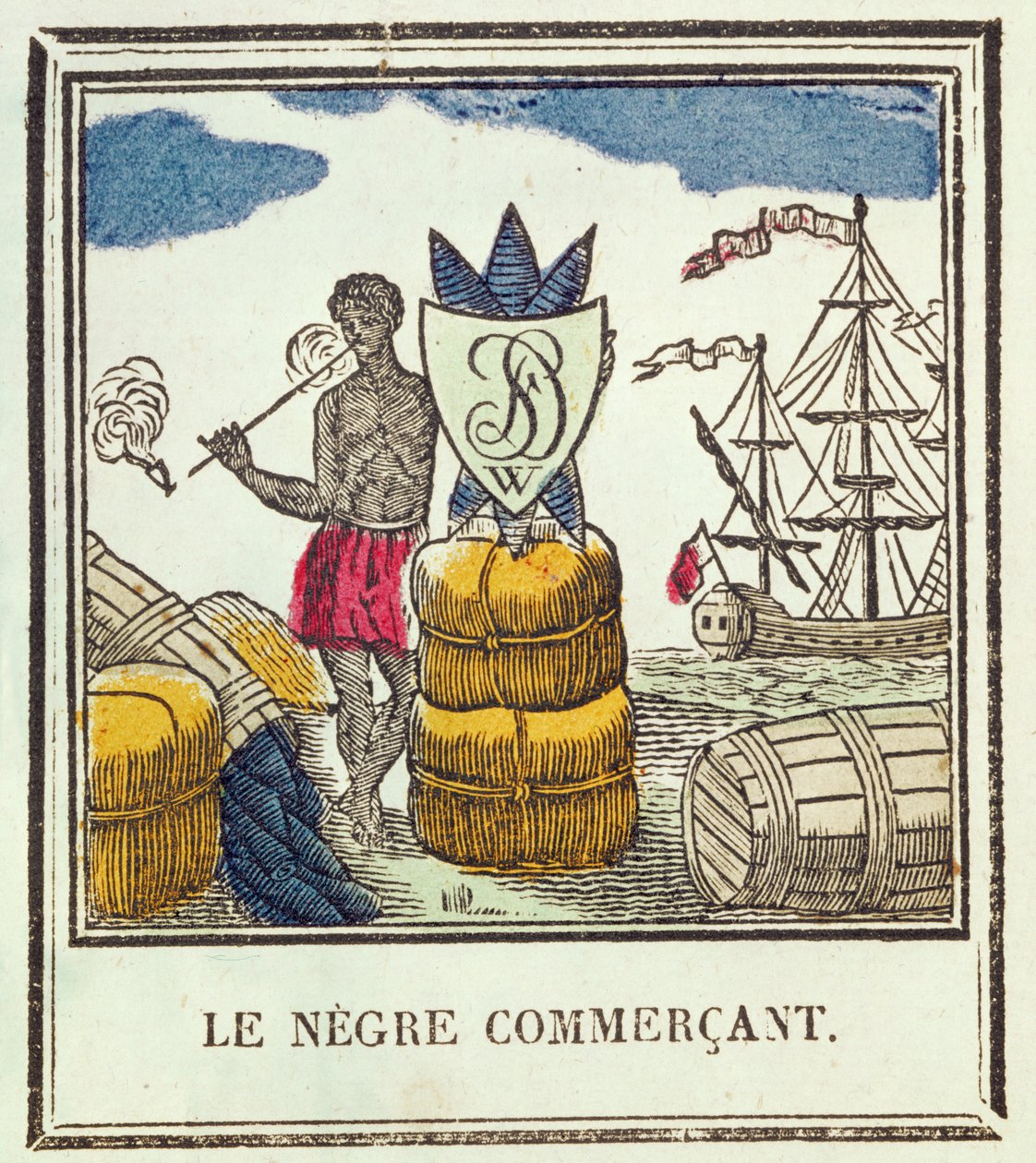 The Black Trader ، اللوحة 529 من Les Petits Metiers (xylograph) بواسطة المدرسة الفرنسية