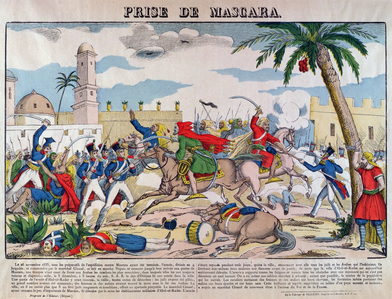 الاستيلاء على الماسكارا من قبل الفرنسيين بقيادة برتراند كلوزيل في عام 1835 بواسطة المدرسة الفرنسية