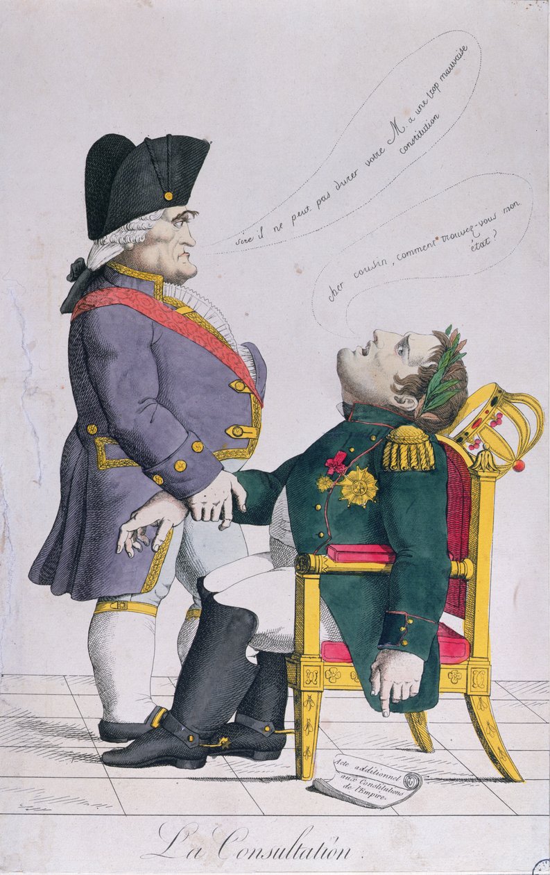 تشاور كاريكاتير (1753-1824) ونابليون (1769-1821) c.1810-14 بواسطة المدرسة الفرنسية