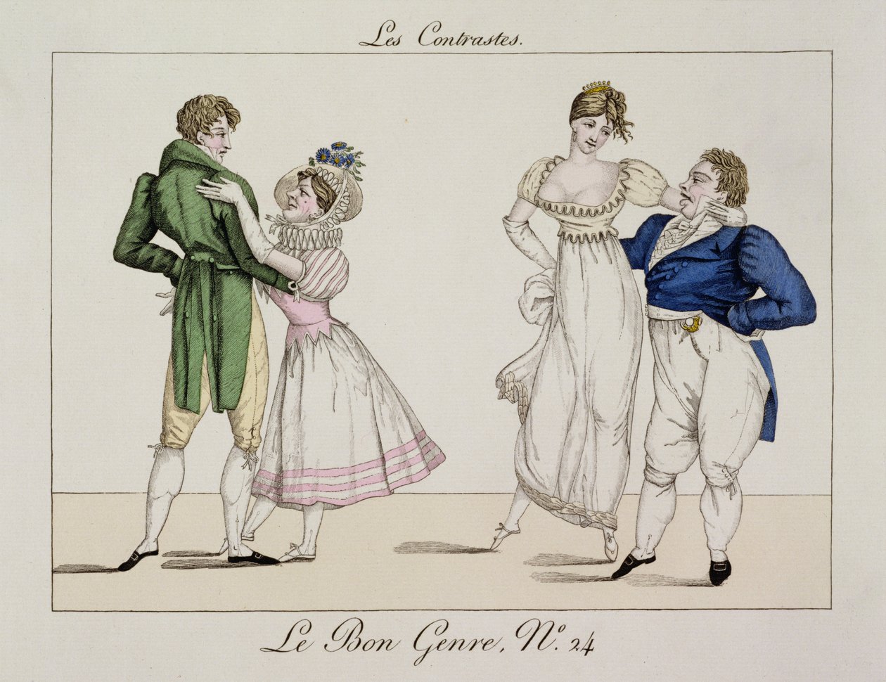 التباين ، اللوحة 24 من Le Bon Genre ، 1811 بواسطة المدرسة الفرنسية