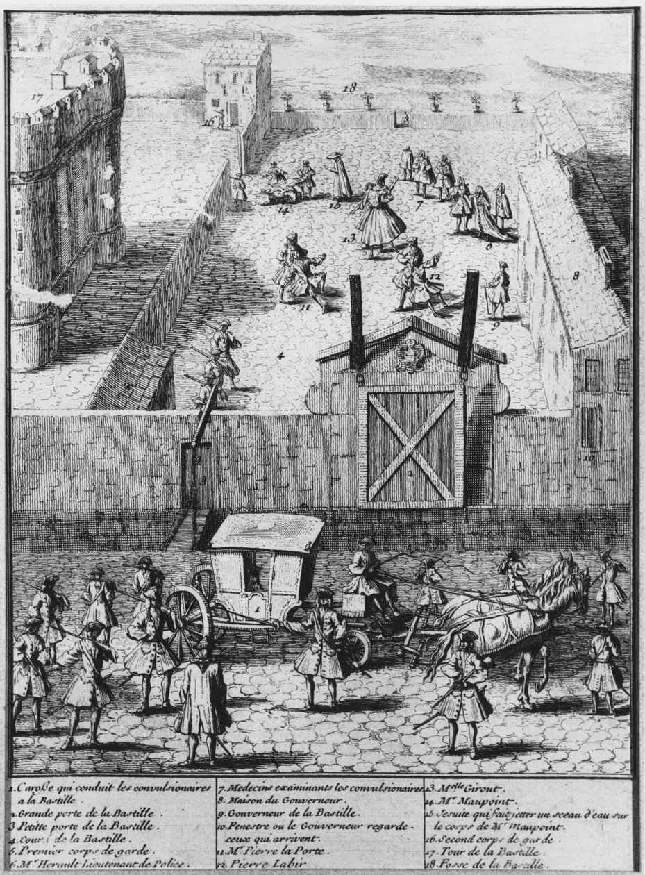 تم اختطاف أتباع Saint-Medard إلى سجن La Bastille ، c.1730 بواسطة المدرسة الفرنسية