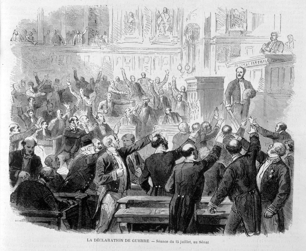 The Declaration of War of 1870: Sitting of July 15 in the Senate - in “Le Monde Illustré” بواسطة المدرسة الفرنسية